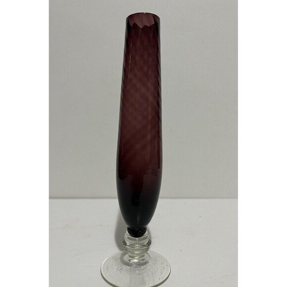 Amethyst Glass Swirl Bud Vase National Potteries Made in Japan 8” Tall Art Deco - Picture 2 of 4